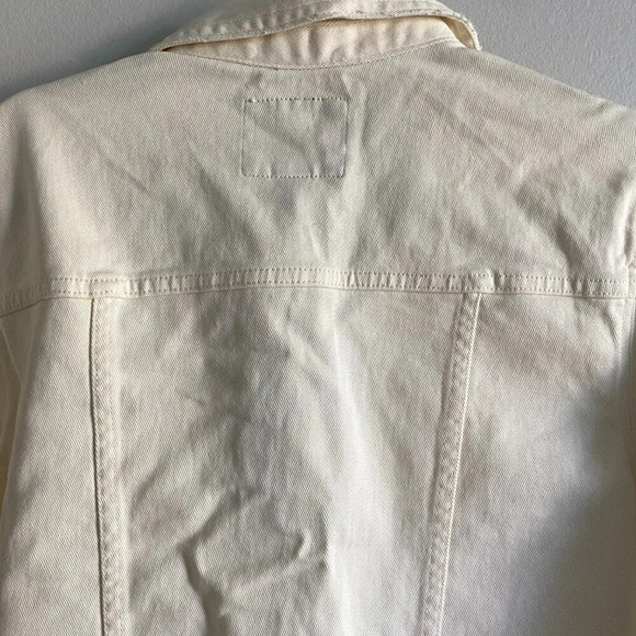 NWT BUFFALO David  Bitton Cream Cotton Nicci Distressed Ripped Denim Jacket XS - Picture 9 of 14